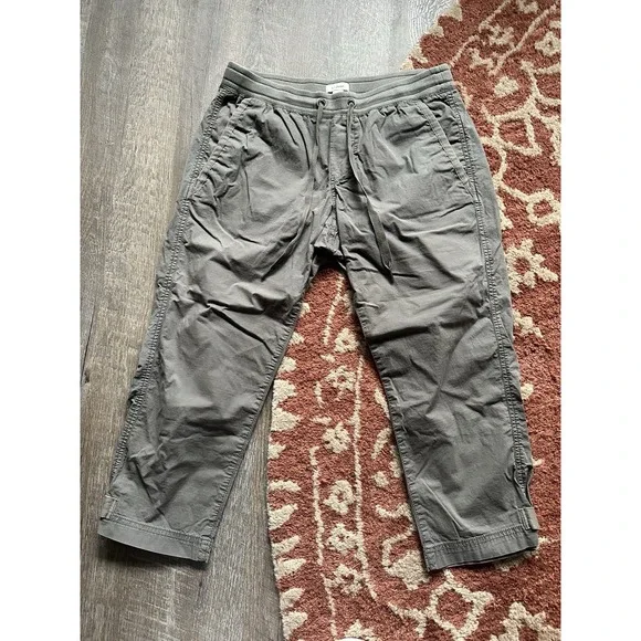 L L Bean Cropped Capri Pants Cotton Blend Gray Small S - Picture 1 of 7